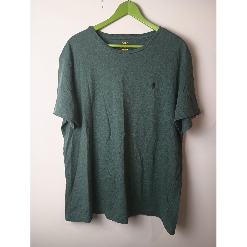 Polo Ralph Lauren Mens XL T-Shirt Green Heather Cotton Short Sleeve Pony Logo